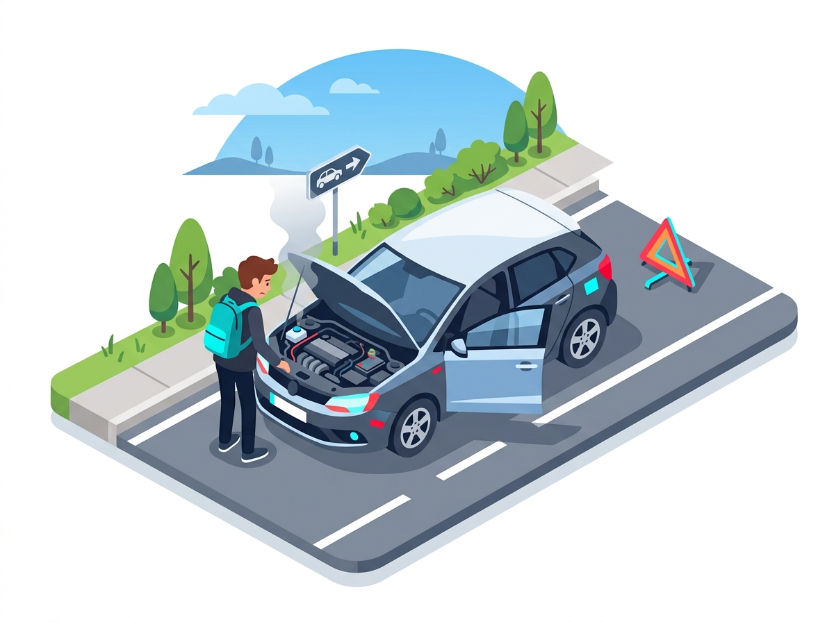 Broken car illustration
